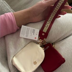 Lululemon Red and White Pouch Set